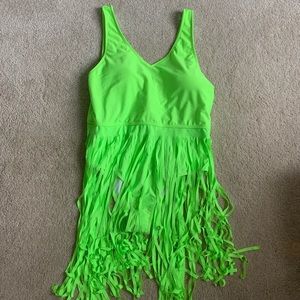 Neon Green Fringe Swimsuit